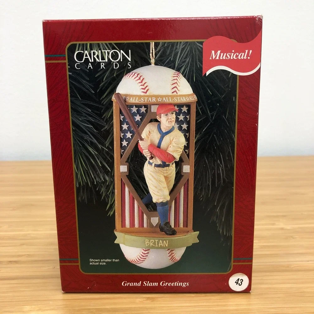 Carlton Cards Baseball Ornament Multicolor Musical Grand Slam